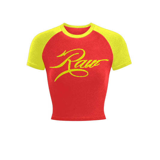 Womens RAW rhinestone crop top